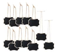 Penitue 12pcs Mini Chalkboard Signs, 3.46x2.48in Rectangle Hanging Small Chalkboard with Lanyard & Marker Pen Double-Sided Little Labels for Food Table Message Board Sign