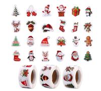 Penitue 1500pcs Christmas Stickers Roll, Self-Adhesive Seal Stickers Xmas Decals with Snowman Christmas Tree Santa Hat & Reindeer Motifs for Envelopes Journals Gifts & Holiday Party Crafts Decorations