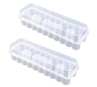 Penitue 2 Pack Peptide Vial Organizer for Refrigerator, 24-Slot Stackable 3ml Vial Storage Case Container, Clear Plastic Peptide Holder Box for Fridge, Space-Saving Supplies
