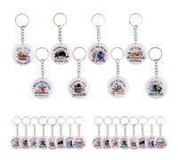 Penitue 24 Pcs Book Lovers Keychains Set, 8 Designs Acrylic Book Themed Keychain for Readers Librarians Bookworms Reading Groups Gift (Style 2)