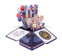 Penitue 250th Anniversary Patriotic Pop Up Card, Paper American Independence 1776-2026 Commemorative Greeting Card with Envelope for July 4th Celebrations