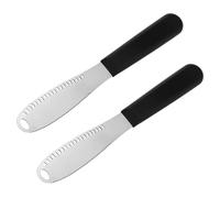 Penitue 2pcs Butter Knife Spreader, 3-in-1 Stainless Steel Hard Better Butter Shaver Curler Cutter with Holes & Serrated Edge Effortless Spreader Spreading for Cheese Jam Kitchen Gadgets Tool