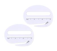Penitue 2pcs Letter Openers with Scale, Mail Package Envelope Mini Box Slitter Tool with Safety Concealed Blade Practical Office Product Supplies for Home Postal Women Men Student Use (White)