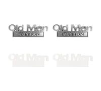 Penitue 2pcs Old Man Edition Car Emblems, Zinc Alloy Metal 3D Bumper Badge Sticker Waterproof Old Man Edition Car Badge for Truck Motorcycle Jeep SUV Rear Tailgate Fender (Silver Black)