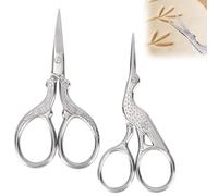 Penitue 2pcs Stainless Steel Sourdough Scissors, Curved & Straight Sharp Bread Scoring Tool for Beginners and Artisan Bakers Wheat and Épi Patterns Bread Art Making Supplies (Silver)