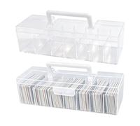 Penitue 2pcs Trading Card Storage Boxes, Huge Capacity Portable Card Game Storage Case for Board Game Accessories & Craft Materials (Transparent)