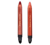 Penitue 2pcs Two-in-One Eyeshadow Stick, 13x1.3cm/5.12x0.51 Inch Multichrome Eyeliner Pencil Duo Eye Shadow Pen Brush Tool Makeup Accessories for Women Gift 20s Retro Charm Eye Makeup