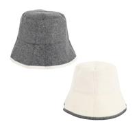 Penitue 2pcs Wool Sauna Hat for Men & Women, Felt Soft Breathable Sauna Essentials Accessories Heat Protection Russian Banya Cap Hair Protector Cover for Spas Steam Rooms Bathhouses (Gray, White)
