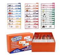 Penitue 30pcs Read and Rhyme Flip Books, Sight Words Flash Cards Kindergarten Phonics Flash Cards Word Family Build Books ABC Vocabulary Flashcards Educational Reading Games for Kids