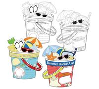 Penitue 32pcs Summer Bucket List for Kids, 2 Styles Summer Activity Coloring Posters Color Your Own Holiday Ideas Checklist for Students End of School Year Gift Camp Supplies & Classroom Crafts