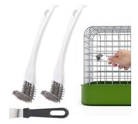 Penitue 3pcs Bird Cage Cleaner Set, Bird Cage Long Handle Shovel Cleaner with Scraper Droppings Brush Tool for Small Animal Parakeet Parrot Hamster Pet Cages Cleaning Accessories