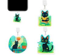 Penitue 3pcs Dust Plug Charm for Kindle, Type C Cat Theme Dust Plug Charm Cartoon Anti-Dust Accessories for E-Reader Book Lovers Men Women Teachers Students