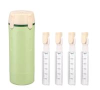 Penitue 4 in 1 Travel Toiletry Bottle, Refillable Leak-Proof Portable Transparent Travel Dispenser Bottle Essentials Containers with Measurement & Labels for Shampoo Lotion Conditioner & Cream (Green)
