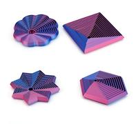 Penitue 4pcs Fractal Hexagon Fidget Toys, Whirling Spiral 3D Printed Sensory Toys Fidget Star for Kids Adults Home Office Calm & Focused Holiday Birthday Gifts