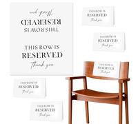 Penitue 4pcs Reserved Seating Chair Signs, 13.8x7.9in Cardboard This Row Is Reserved Signs for for Church Pews Wedding Decorations Reception & Events (White)