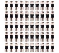 Penitue 50pcs RG6 Compression Connectors, Weather-Resistant F Type Coaxial Cable Compression Coax Connector for RG6 Dual/Tri/Quad Shield Cables HD TV Satellite Antennas