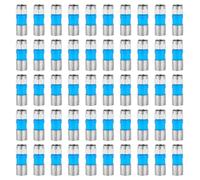 Penitue 50pcs RG6 Compression Connectors, Weather-Resistant F Type Coaxial Cable Compression Connector for RG6 Dual/Tri/Quad Shield Cables HD TV Satellite Antennas (Blue)