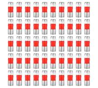 Penitue 50pcs RG6 Compression Connectors, Weather-Resistant F Type Coaxial Cable Compression Connector for RG6 Dual/Tri/Quad Shield Cables HD TV Satellite Antennas (Red)