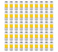 Penitue 50pcs RG6 Compression Connectors, Weather-Resistant F Type Coaxial Cable Compression Connector for RG6 Dual/Tri/Quad Shield Cables HD TV Satellite Antennas (Yellow)