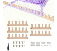 Penitue 5pcs Chunky Knit Blanket Loom, 150cm/59in Thick Wooden Blanket Loom with Screwdriver & Assembly Tools for Beginners DIY Afghans Throws Shawl & Home Decor Hand Knitting