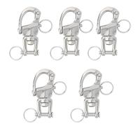 Penitue 5pcs Swivel Snap Shackles, 316 Stainless Steel Quick Release Spring Hook Marine Grade Sailing Halyard Shackle for Boat Rigging Industrial Lifting Climbing and Yacht