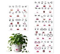 Penitue 6 Sheets Funny Face Stickers for Crafts, DIY Expression Stickers Eyes Nose Lips Mouth Eyebrows Waterproof Make a Face Decals for Flower Pots Scrapbook Party Decorations Craft Supplies