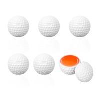 Penitue 6pcs Golf Ball Shot Cups, Plastic Durable Golf Ball Shaped Cups with Lids Practical Creative Theme Party Supplies Suitable for Men Golfers (White)