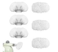 Penitue 6pcs Universal Steam Cleaner Accessories, 3 Coral Mop & 3 Microfiber Pads Replacement Heads Compatible with Bissell Steam Shot PurSteam Wagner & Comforday for H2o Hand Steamers