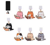 Penitue 7pcs Cat Dust Plug Charm for Kindle, Cute USB Type C Charging Port Phone Decorating Charm Cartoon Dust Cap Protector Pendants for E-Reader Book Women Teachers Students Accessories Decor