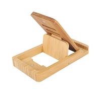 Penitue Adjustable Wood Wooden Cell Phone Stand for Desk, Portable Desktop Cellphone Holder Simple Countertop Phone Organizer Mount Compatible with All Cellphones