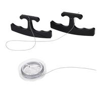 Penitue Car Emblem Removal Tool Wrap Tools, Plate Line Badge Remover with Spare Nylon Line Ergonomic Handle Debadge Trim Removal Tool for Vehicle Logos Nameplates Paste Signs (Black)