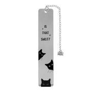 Penitue Cat Bookmark, Zinc Alloy Cute Black Cat Bookmark Funny Aesthetics Reading Accessories for Reading Women Men Student Book Enthusiasts Gift (Style 2)