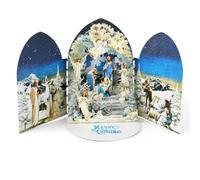 Penitue Christmas Pop up Cards, 3D Nativity Christmas Religious Cards with Envelope Angel Lamb Snow Nativity Catholic Scene Popup Decoration for Desktop Bookshelf