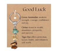 Penitue Crystal Keychain with Card, Good Luck Bead Stones Keychain for Women Teacher Coworkers Birthday Graduation New Beginnings New Job Leaving Going Away Farewell Inspirational Gifts