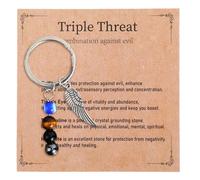 Penitue Evil Eye Keychain, Evil Eye Charm Keyring for Protection & Good Luck Bag Charm with Inspirational Card for Backpack Purse Car Keys Decor