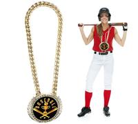 Penitue Greatest of All Time Turnover Chain, 6in/15cm Big Gold GOAT MVP Medal Necklace Funny Champion Award for Sports Trophy Prize Gifts (Baseball)