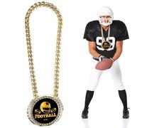 Penitue Greatest of All Time Turnover Chain, 6in/15cm Big Gold GOAT MVP Medal Necklace Funny Champion Award for Sports Trophy Prize Gifts (Football)