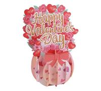 Penitue Happy Valentines Day Card, 3D Valentines Pop Up Card Flower Design with Envelope Creative Idea for Wedding Anniversary Birthday Wife Partners Girlfriend Her