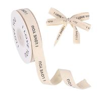Penitue I Love You Cotton Ribbon, 10yd/9.14m Cotton Gift Wrapping Ribbon for Gift Wrapping Wedding Favours Romantic Crafts Anniversary Decorations & Bouquet Tying