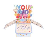 Penitue Pop Up Graduation Card, 3D Happy Graduation Congratulations Pop Up Greeting Card with Envelope for High School University & College Graduates Party Favor Gifts Supplies (Style B)