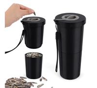Penitue Portable Sunflower Seed Spit Cup with Shell Storage Seed Organizer, Reusable Nut Holder Collector for Women Men Gift, Pistachio Snack Bottle and Bowl Container for Cars Stadium Travel (Black)
