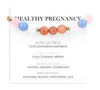 Penitue Pregnancy Gifts for Expecting Mom, Pregnancy Bracelet New Mama Must Haves Natural Stone Healthy Jewelry Spiritual Bracelets for Women