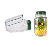 Penitue Salad Pod Mason Jar, Side Opening Food Container with Leak-Proof Lid Portable Integrated Lunch Box Meal Prep Compartment Container for Home Office Travel Camping