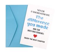 Penitue The Difference You Made Card, Retirement Farewell Cards Funny Office Going Away Leaving Goodbye Card with Envelope Coworkers Leaving Gifts for Women Men