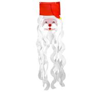 Penitue Weather-Resistant 3d Christmas Windsock with Little Bell, Polyester Santa Claus Windsock Hanging Christmas Outdoor Decoration for Indoor & Outdoor Use