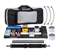 Penker Guitar Pedals Aluminum Alloy 20 x 8 x 1 Inch Fluted Base Design Ultra Lightweight with Carry Case Pedal Cable 3 Pack