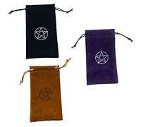 PENKOHOME 3 Pcs Tarot Storage Bag Velvet Drawstring Bags Pentagram Mini Lightweight Pouches for Coin Tarot Purses Storage