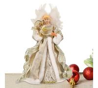 Penlimly Angel Tree Top,Christmas Tree Angel Treetop | Topper With White Wings For Christmas For Decor