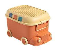 Penlimly Big Toy Box Large Capacity Car Shape Organizer Bin with Wheels