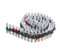 Penlimly Christmas Miniature Fence Decor - 35 Inch Wooden Mini Fairy Garden Barrier - LED Fairy Garden Fence for Kids Adults Party Christmas Tree Village Landscape Mini House